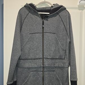 Lululemon Long and Short of It Dark Gray Jacket Coat Heathered Speckled Black 10